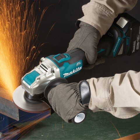 Makita DGA521ZX1 Akku-Winkelschleifer 18V mit Schiebeschalter (ohne Akku, ohne Ladegerät) EN
