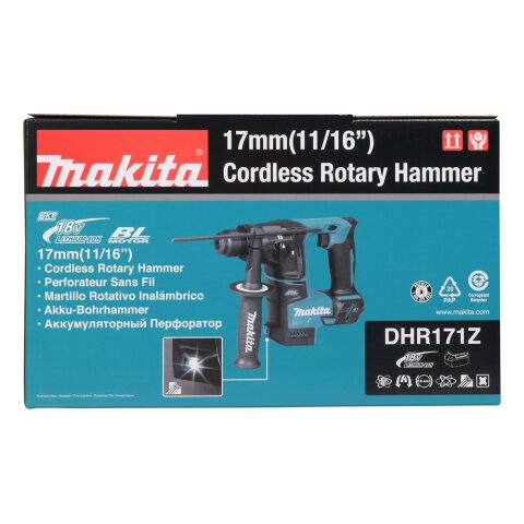 Makita DHR171Z Akku-Bohrhammer SDS-PLUS 18V (ohne Akku, ohne Ladegerät) EN