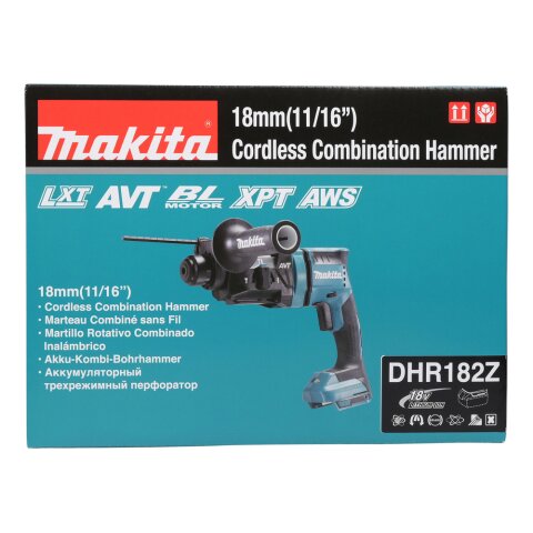 Makita DHR182Z Akku-Kombihammer f. SDS-PLUS 18V (ohne Akku, ohne Ladegerät)