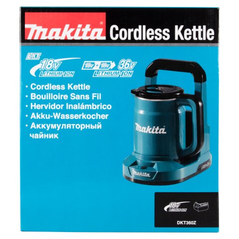 Makita DKT360Z Akku-Wasserkocher 2x18V (ohne Akku, ohne Ladegerät) EN