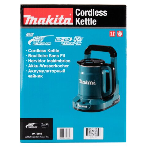Makita DKT360Z Akku-Wasserkocher 2x18V (ohne Akku, ohne Ladegerät) EN