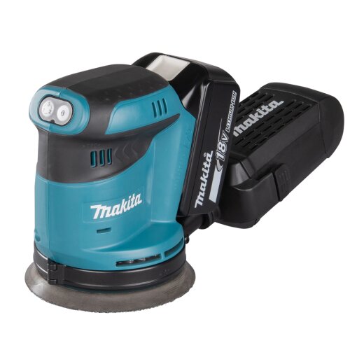 Makita DBO180RTJ Akku-Exzenterschleifer 125 mm 18V / 5,0 Ah, 2 Akkus + Ladegerät im MAKPAC EN