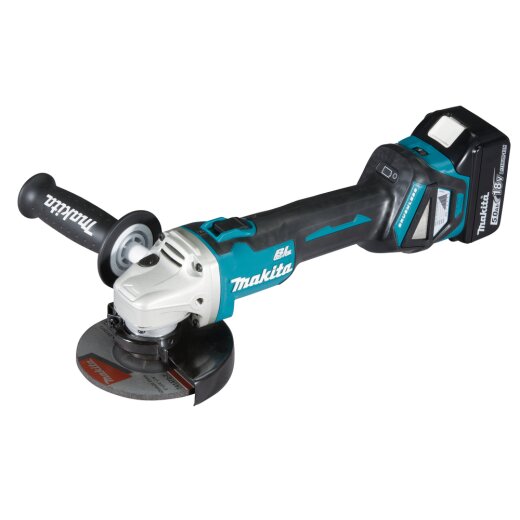 Makita DGA511RTJ Akku-Winkelschleifer 18V / 5,0 Ah, 2 Akkus + Ladegerät im MAKPAC