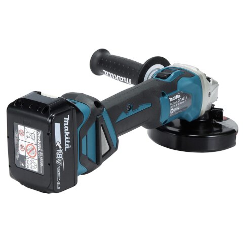 Makita DGA511RTJ Akku-Winkelschleifer 18V / 5,0 Ah, 2 Akkus + Ladegerät im MAKPAC