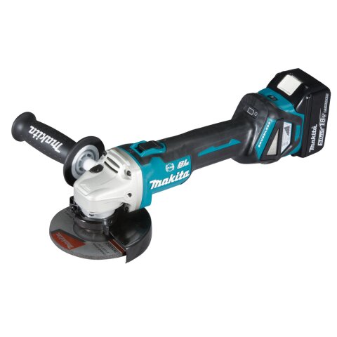 Makita DGA513RTJ Akku-Winkelschleifer 18V / 5,0 Ah, 2...