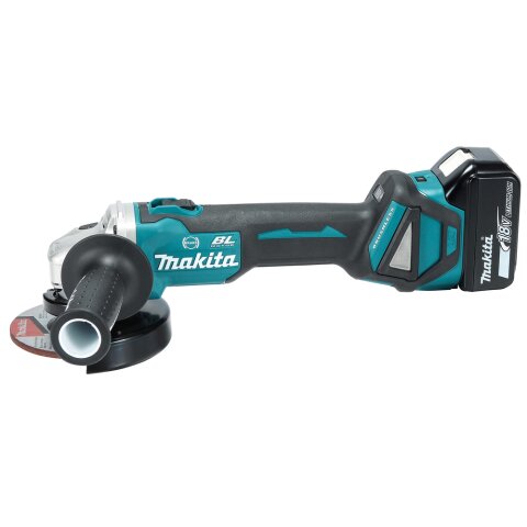 Makita DGA513RTJ Akku-Winkelschleifer 18V / 5,0 Ah, 2...
