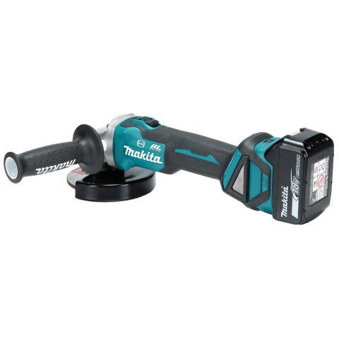 Makita DGA513RTJ Akku-Winkelschleifer 18V / 5,0 Ah, 2 Akkus + Ladegerät im MAKPAC EN