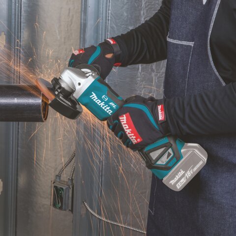 Makita DGA517RTJ Akku-Winkelschleifer 18V / 5,0 Ah mit Paddleschalter, 2 Akkus + Ladegerät im MAKPAC