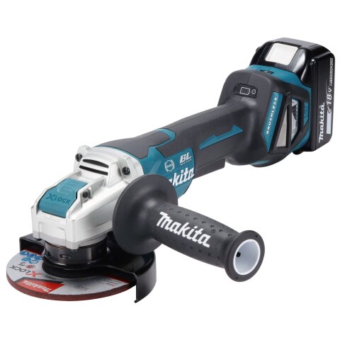 Makita DGA519RTJ Akku-Winkelschleifer 18V / 5,0 Ah, 2...
