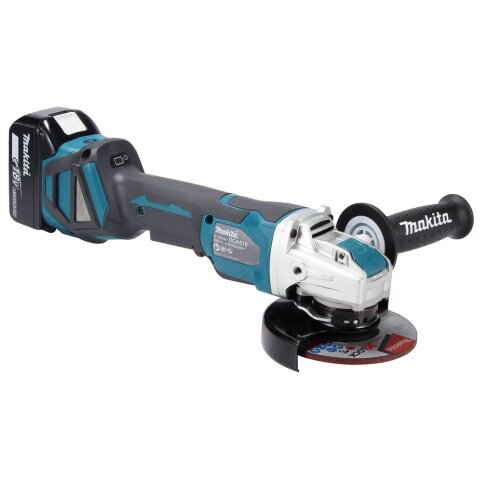 Makita DGA519RTJ Akku-Winkelschleifer 18V / 5,0 Ah, 2 Akkus + Ladegerät im MAKPAC EN