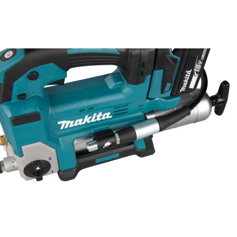 Makita DGP180RT Akku-Fettpresse 18V inkl. Zylinder A / 5,0 Ah, 1 Akku + Ladegerät
