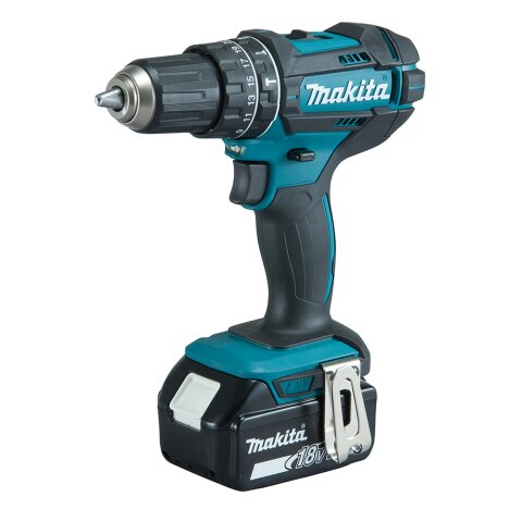 Makita DHP482RFX9 Akku-Schlagbohrschrauber 18V / 3,0 Ah, 2 Akkus + Ladegerät im Alukoffer + 96-tlg. Zubehör-Set