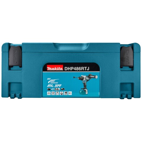 Makita DHP486RTJ Akku-Schlagbohrschrauber 18V / 5,0 Ah, 2 Akkus + Ladegerät im MAKPAC EN
