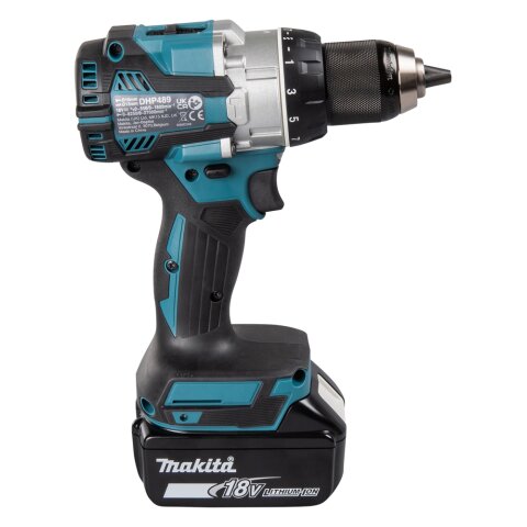 Makita DHP489RTJ Akku-Schlagbohrschrauber 18V / 5,0 Ah, 2 Akkus + Ladegerät im MAKPAC EN