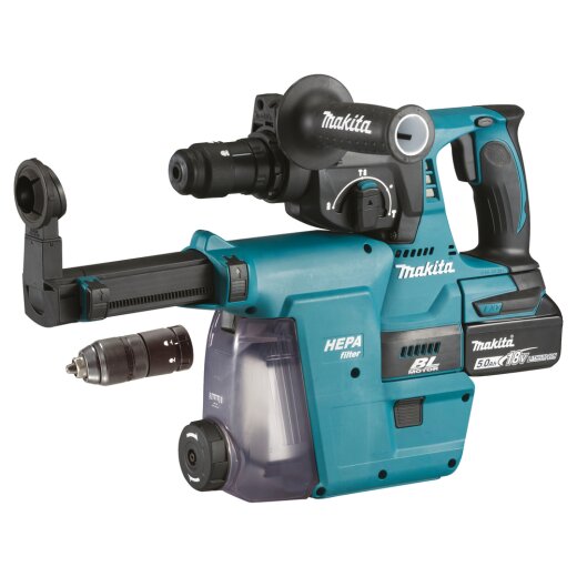 Makita DHR243RTJW Akku-Kombihammer für SDS-PLUS 18V / 5,0 Ah, 2 Akkus + Ladegerät im MAKPAC EN