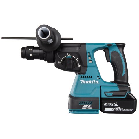 Makita DHR243RTJW Akku-Kombihammer für SDS-PLUS 18V / 5,0 Ah, 2 Akkus + Ladegerät im MAKPAC EN