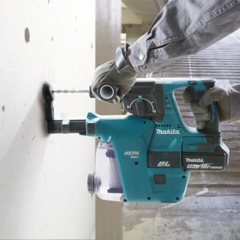 Makita DHR243RTJW Akku-Kombihammer für SDS-PLUS 18V / 5,0 Ah, 2 Akkus + Ladegerät im MAKPAC EN