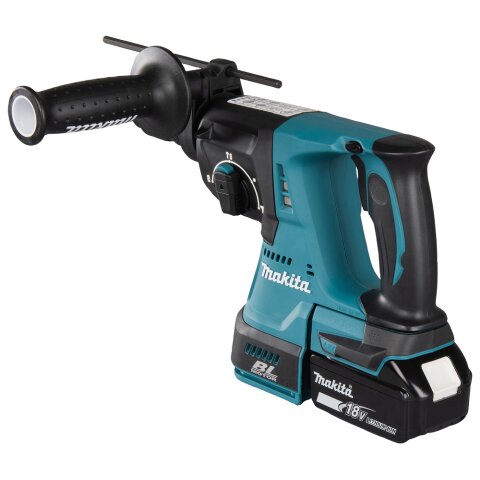 Makita DHR243RTJW Akku-Kombihammer für SDS-PLUS 18V / 5,0 Ah, 2 Akkus + Ladegerät im MAKPAC EN