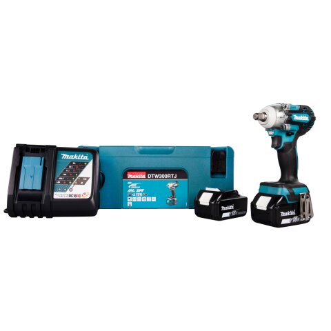 Makita DTW300RTJ Akku-Schlagschrauber 18V / 5,0 Ah, 2 Akkus + Ladegerät im MAKPAC