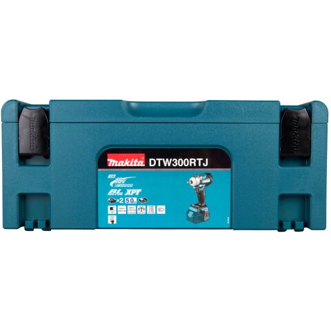 Makita DTW300RTJ Akku-Schlagschrauber 18V / 5,0 Ah, 2 Akkus + Ladegerät im MAKPAC