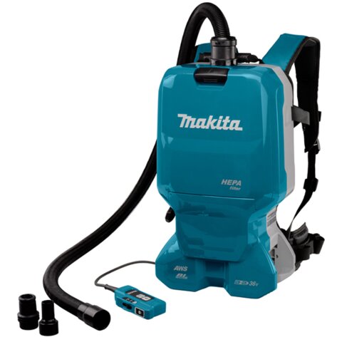 Makita DVC665ZU Akku-Rucksackstaubsauger 2x18V mit...