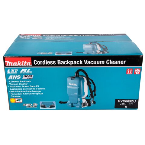 Makita DVC665ZU Akku-Rucksackstaubsauger 2x18V mit Bluetooth (ohne Akku, ohne Ladegerät)