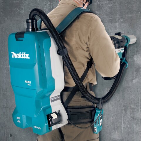 Makita DVC665ZU Akku-Rucksackstaubsauger 2x18V mit Bluetooth (ohne Akku, ohne Ladegerät)