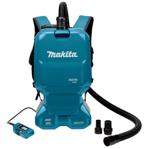 Makita DVC665ZU Akku-Rucksackstaubsauger 2x18V mit Bluetooth (ohne Akku, ohne Ladegerät)