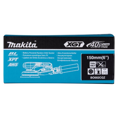 Makita BO002CGZ Akku-Exzenterschleifer 40V max. / 150 mm ø (ohne Akku, ohne Ladegerät) EN