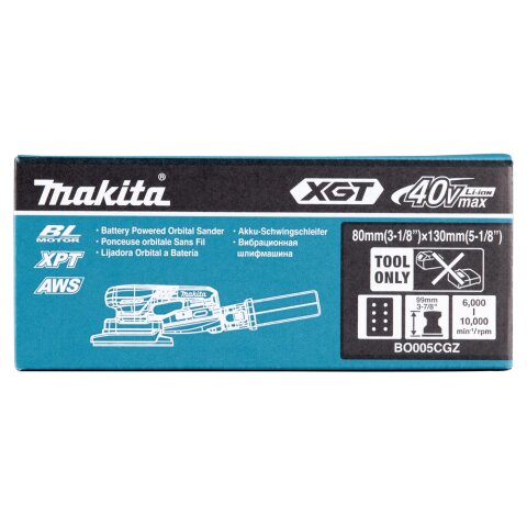 Makita BO005CGZ Akku-Schwingschleifer 40V max. / 80 mm x 130 mm (ohne Akku, ohne Ladegerät) EN