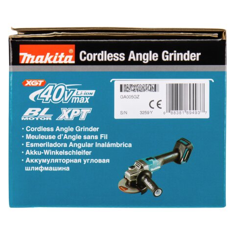 Makita GA005GZ Akku-Winkelschleifer 40V max. (ohne Akku, ohne Ladegerät)