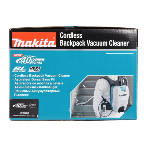 Makita VC008GZ Akku-Rucksackstaubsauger 40V max. (ohne Akku, ohne Ladegerät)