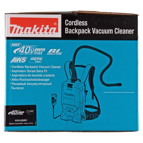 Makita VC012GZ01 Akku-Rucksackstaubsauger 40V max. mit Bluetooth (ohne Akku, ohne Ladegerät) EN