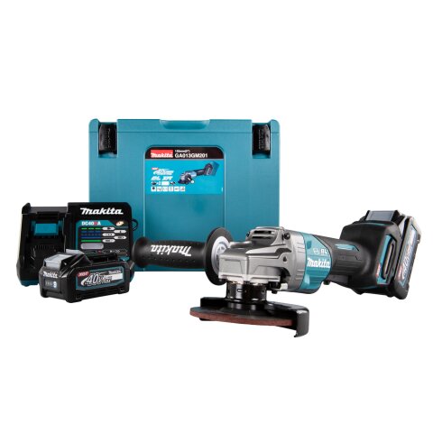 Makita GA013GM201 Akku-Winkelschleifer 40V max. / 4,0 Ah, 2 Akkus + Ladegerät im MAKPAC EN