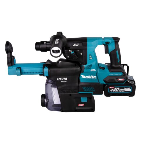 Makita HR004GM202 Akku-Kombihammer SDS-PLUS 40V max. / 4,0 Ah, 2 Akkus + Ladegerät im MAKPAC inkl. Staubabsaugung DX14 EN