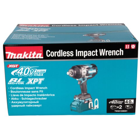 Makita TW001GM201 Akku-Schlagschrauber 40V max. / 4,0 Ah, 2 Akkus + Ladegerät im MAKPAC