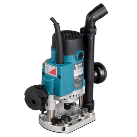 Makita RP1111CJFA Oberfräse 1.100 W inkl. D-53556 12-teiligem Fräser-Set im MAKPAC