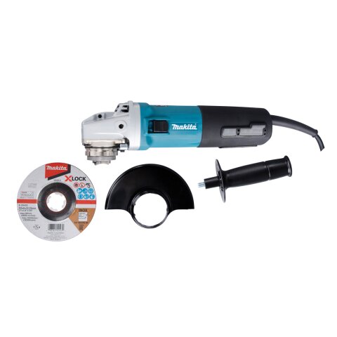 Makita GA5080RX02 Winkelschleifer X-LOCK 125 mm, 1.400 W inkl. 199710-5 Schutzhaubenabdeckung EN