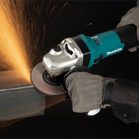 Makita GA5091X01 Winkelschleifer 125 mm, 1900 W, mit Bremse, Schiebeschalter und Elektronik EN