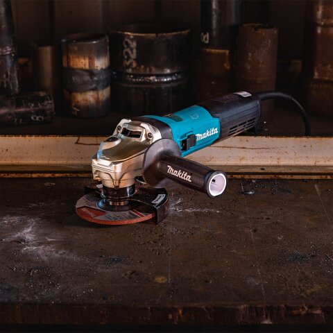 Makita GA5091X01 Winkelschleifer 125 mm, 1900 W, mit Bremse, Schiebeschalter und Elektronik EN