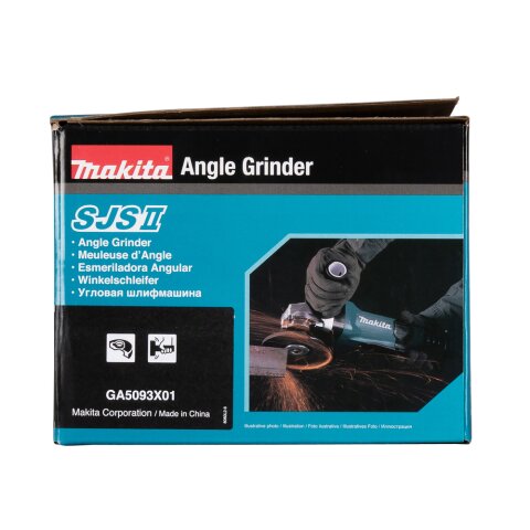 Makita GA5093X01 Winkelschleifer 125 mm, 1900 W, mit Bremse, Paddelschalter und Elektronik