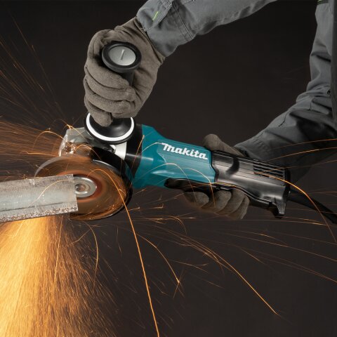 Makita GA5093X01 Winkelschleifer 125 mm, 1900 W, mit Bremse, Paddelschalter und Elektronik