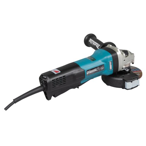 Makita GA5093X01 Winkelschleifer 125 mm, 1900 W, mit Bremse, Paddelschalter und Elektronik