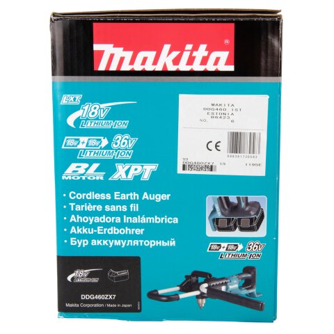 Makita DDG460ZX7 Akku-Erdbohrer 2x18V (ohne Akku, ohne Ladegerät)