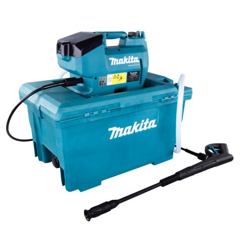 Makita DHW080ZK Akku-Hochdruckreiniger 2x18V (ohne Akku, ohne Ladegerät) inkl. Wasser- und Transportbox