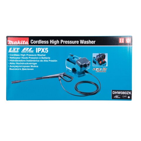 Makita DHW080ZK Akku-Hochdruckreiniger 2x18V (ohne Akku, ohne Ladegerät) inkl. Wasser- und Transportbox