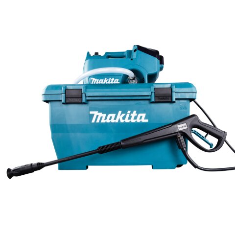 Makita DHW080ZK Akku-Hochdruckreiniger 2x18V (ohne Akku, ohne Ladegerät) inkl. Wasser- und Transportbox