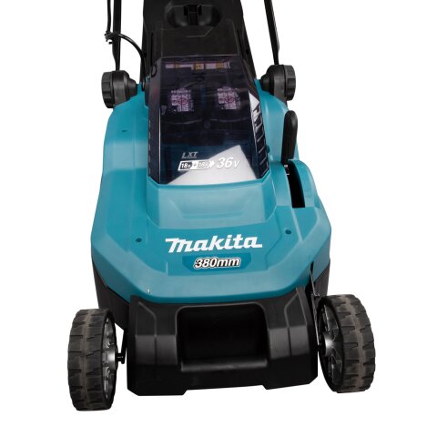 Makita DLM382PM2 Akku-Rasenmäher 2x18V / 4,0 Ah, 2 Akkus + Doppelladegerät
