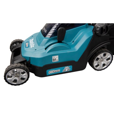 Makita DLM382PM2 Akku-Rasenmäher 2x18V / 4,0 Ah, 2 Akkus + Doppelladegerät