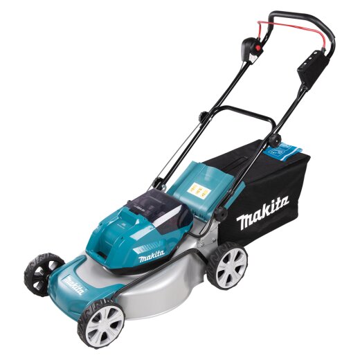 Makita DLM463PG4 Akku-Rasenmäher 2x18V / 6,0 Ah, 4 Akkus + Ladegerät EN